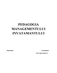 Pedagogia managementului învățământului - Pagina 1