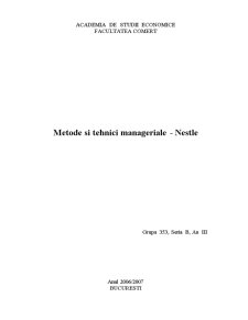 Metode și Tehnici Manageriale - Nestle - Pagina 1