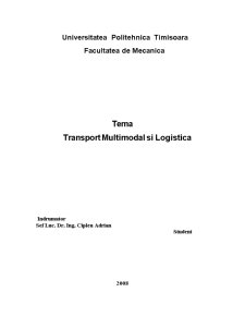 Transport multimodal și logistică - Pagina 1