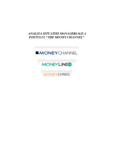 Analiza situației manageriale a postului The Money Channel - Pagina 1