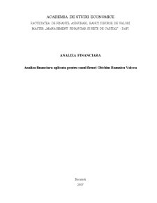 Analiza financiară a SC Oltchim Râmnicul Vâlcea - Pagina 1