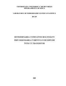 Determinarea constantei Boltzmann - Pagina 1