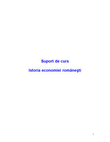 Istoria Economiei Românești - Pagina 1