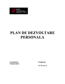 Plan de dezvoltare personală - Pagina 1