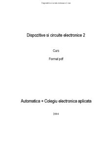 Dispozitive și Circuite Electrice II - Pagina 1