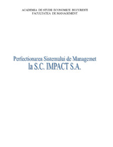 Perfecționarea sistemului de management la SC Impact SA - Pagina 1