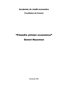 Filozofia Științei Economice - Pagina 1