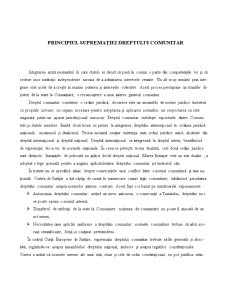 Principiul Supremației Dreptului Comunitar - Pagina 1