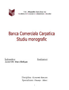 Monografie Banca Comerciala Carptaica - Pagina 1