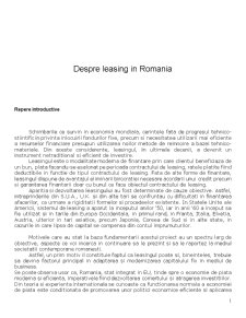 Despre Leasing în România - Pagina 1