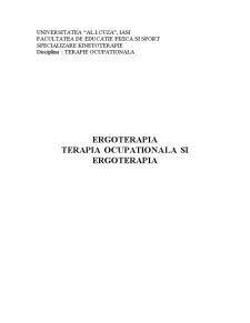 Ergoterapia - terapia ocupațională și ergoterapia - Pagina 1