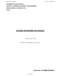 Istoria Economiei Nationale - Pagina 1