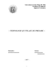 Tehnologii și Utilaje de Presare - Pagina 1