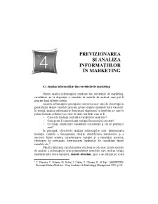 Previzionarea și Analiza Informațiilor în Marketing - Pagina 1