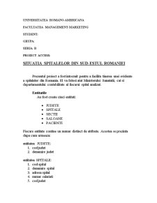 Proiect  Access- Situatia Spitalelor din SE Romaniei - Pagina 1