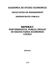 Parteneriatul public-privat în dezvoltarea economiei locale - Pagina 1