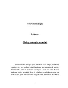 Fiziopatologia Nervului - Pagina 1