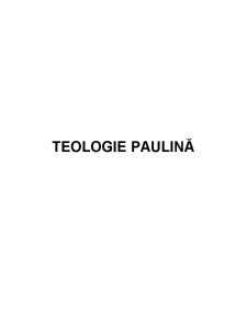 Teologia Paulina - Pagina 1