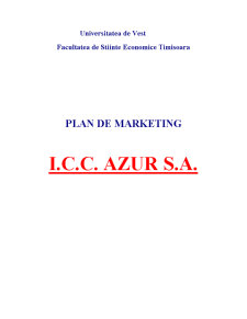 Plan de Marketing - ICC AZUR SA - Pagina 1