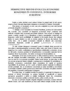 Perspective privind Evoluția Economiei Românești în Contextul Integrării Europene - Pagina 1
