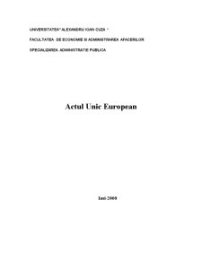 Actul Unic European - Pagina 1