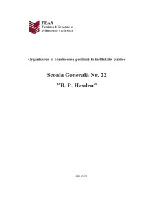Organizare și funcționalitate la Scoala Generală Nr22 Iași - Pagina 1