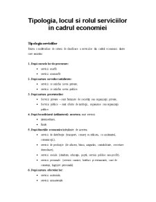 Tipologia, Locul și Rolul Serviciilor în Economie - Pagina 1