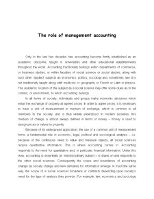 The Role of Management Accounting - Pagina 1