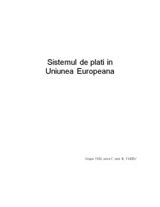 Sistemul de plăți în Uniunea Europeană - Pagina 1