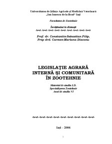 Legislație Agrară Internă și Comunitară în Zootehnie - Pagina 1