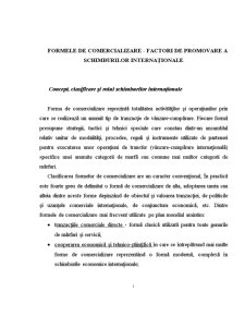 Formele de Comercializare - Factori de Promovare a Schimburilor Internaționale - Pagina 1