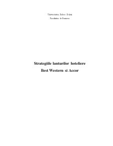 Strategiile lanțurilor hoteliere Best Western și Accor - Pagina 1