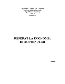Referat la economia întreprinderii - Pagina 1