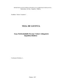 Particularitatile TVA in Republica Moldova - Pagina 1