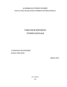 Târguri și Expoziții Internaționale - Pagina 1