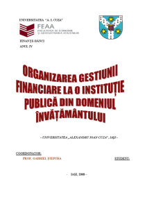Organizarea gestiunii financiare la o instituție publică din învățământ - Pagina 1