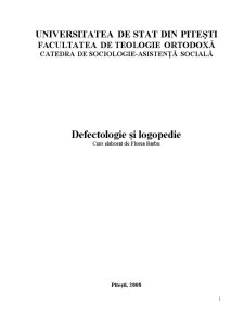 Defectologie și Logopedie - Pagina 1