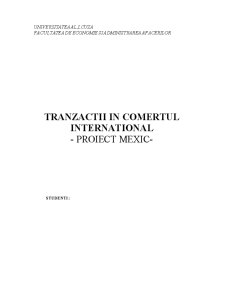 Tranzacții în comerțul internațional - proiect Mexic - Pagina 1