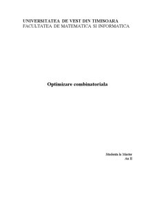 Optimizare combinatorială - Pagina 1