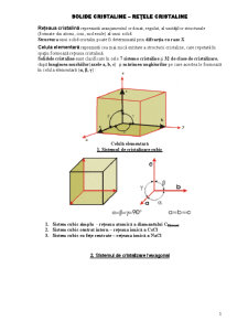 Solide Cristaline - Rețele Cristaline - Pagina 1