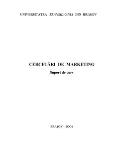 Cercetări de Marketing - Pagina 1