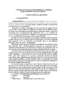 Contracte Negociate pe Piețele la Termen - Pagina 1