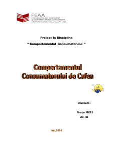 Comportamentul consumatorului de cafea - Pagina 1