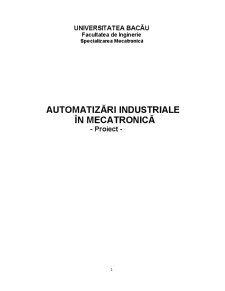 Automatizări Industriale în Mecatronică - Pagina 1
