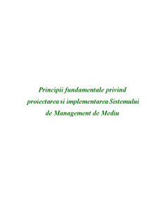 Principii Fundamentale privind Proiectarea și Implementarea Sistemului de Management de Mediu - Pagina 1