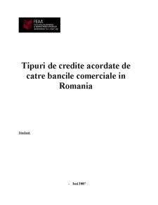 Tipuri de credite acordate de către băncile comerciale în România - Pagina 1