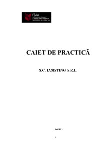 Caiet de practică - SC Iasisting SRL - Pagina 1