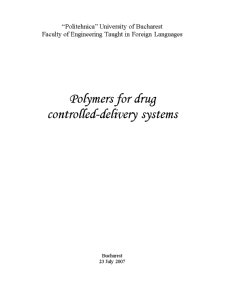Polymers for Drug Controlled-Delivery Systems - Pagina 1