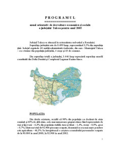 Anual Orientativ de Dezvoltare Economică și Socială a Județului Tulcea pentru Anul 2005 - Pagina 1