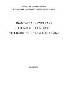Finanțarea dezvoltării regionale în contextul integrării în Uniunea Europeană - Pagina 1